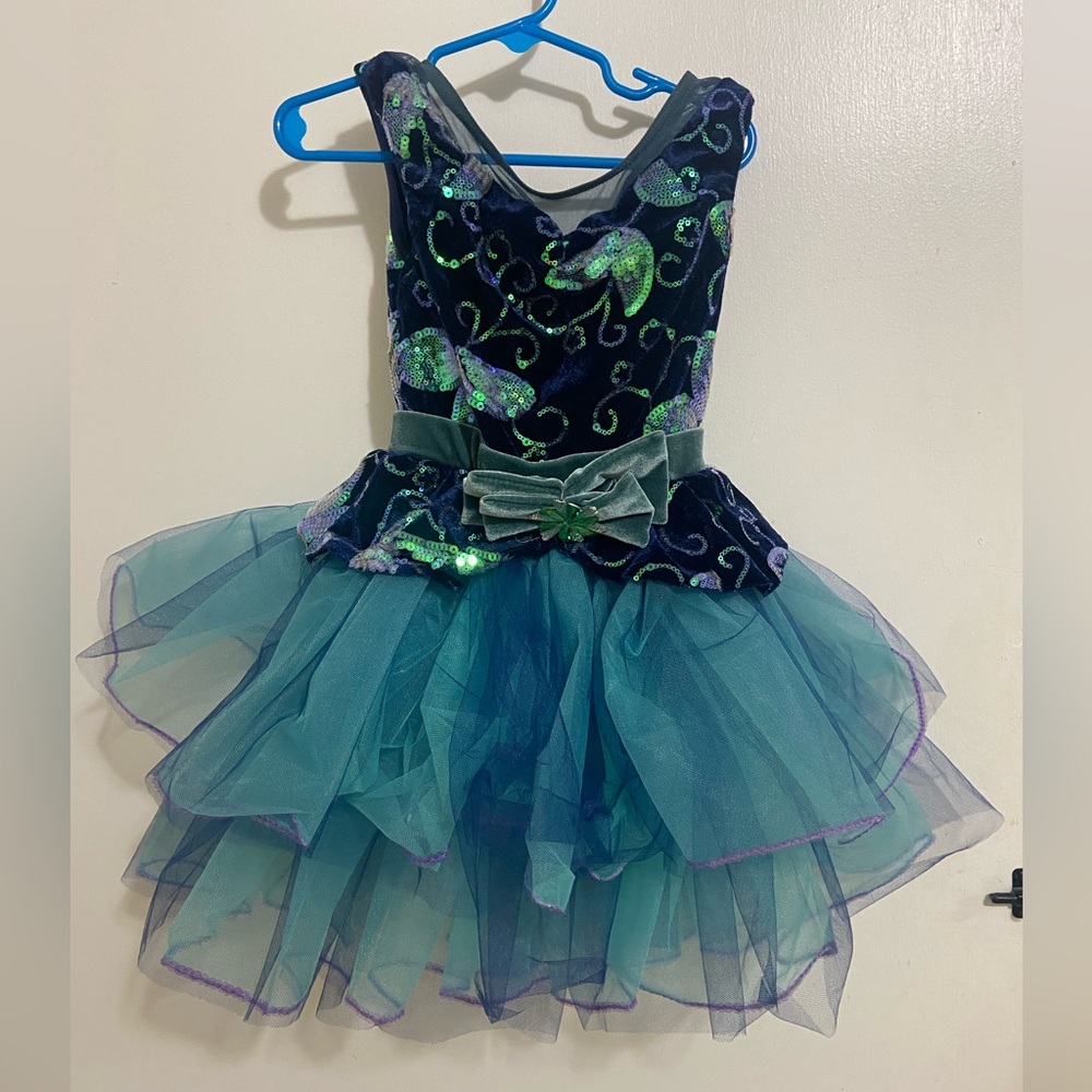 Enchanting Teal and Purple Kids Costume Dance outfit